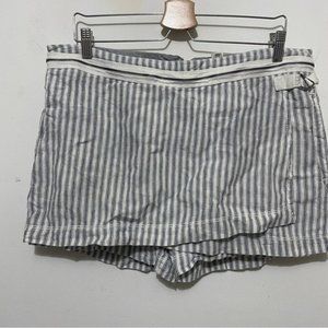 Anthropologie Marrakech Striped Zipper Waist Blue, White & Grey Skort Size 31